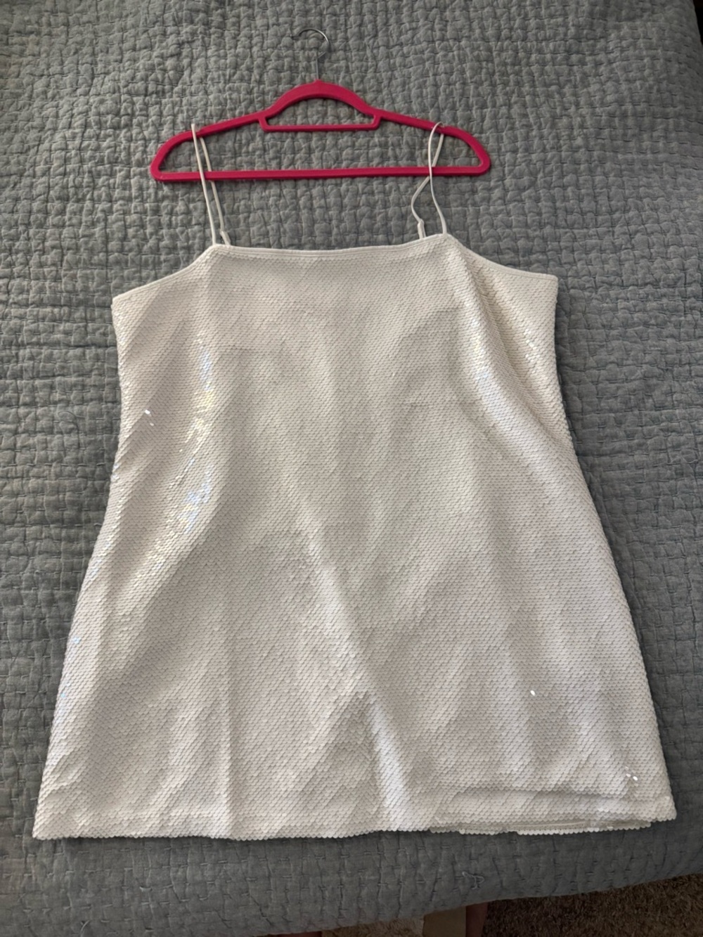 White Sequin Mini Dress